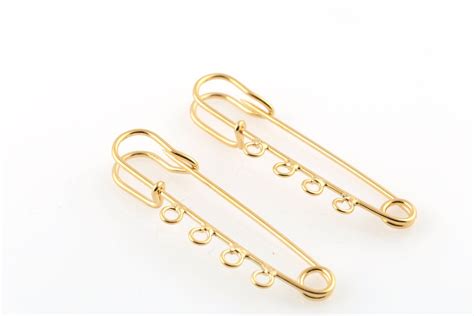 24k Gold Plated Safety Pin Pendant Safety Pin Charms Safety Pin