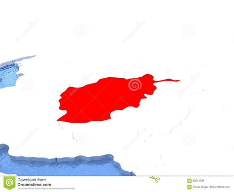 Carte De Lafghanistan Sur Le Globe Illustration Stock Illustration