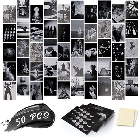 Black And White Wall Collage Kit Pcs Aesthetic Pictures For