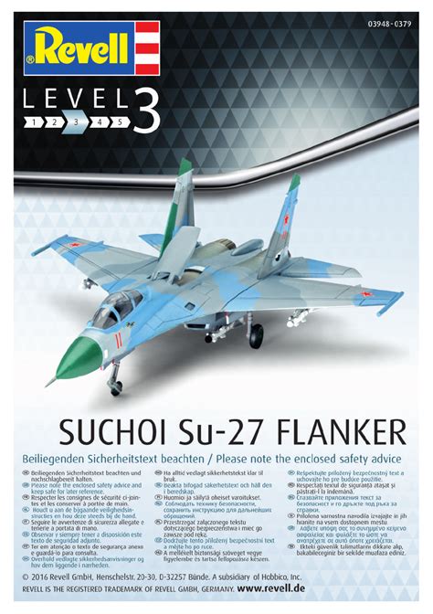 Manual Revell Set 03948 Airplanes Suchoi Su 27 Flanker