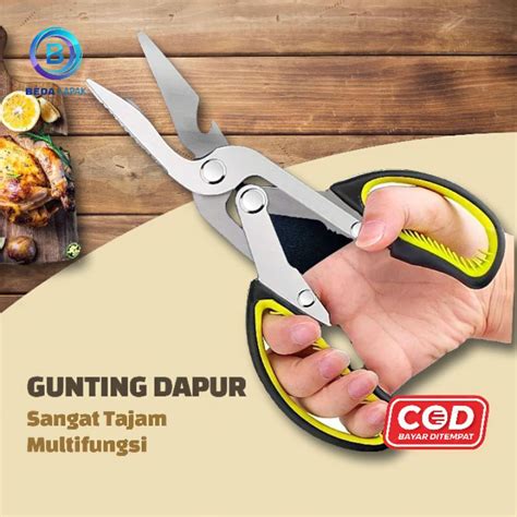 Jual Gunting Dapur Serbaguna Multifungsi Stainless Perlengkapan Dapur