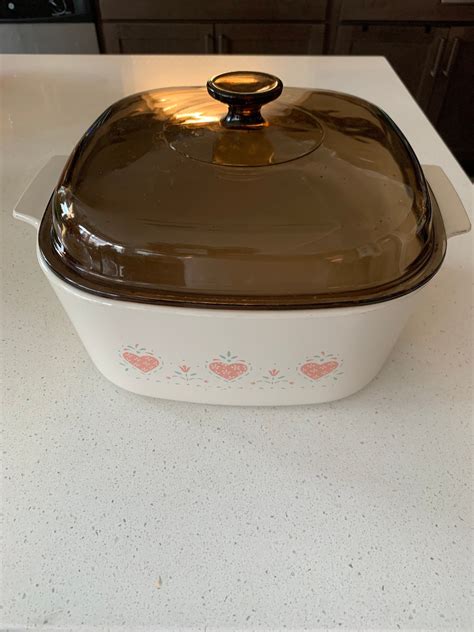 Large Corningware Lidded Casserole Dish Forever Yours Pattern Etsy