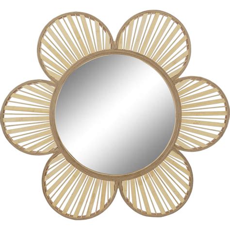 Miroir Bambou Finition Naturelle L Gance Exotique X X Cm