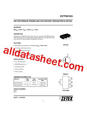 ZXTP2012GTA Datasheet PDF Diodes Incorporated