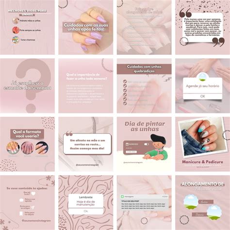 Pack Canva Manicure 100 Artes Editável Elo7 Produtos Especiais