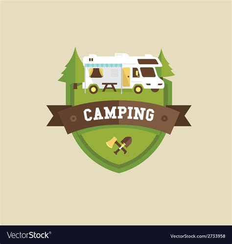 Rv camping Royalty Free Vector Image - VectorStock