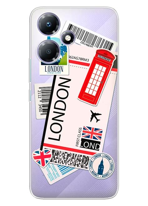 Infinix Hot 30i чохол силіконовий з картинкою Квиток у Лондон