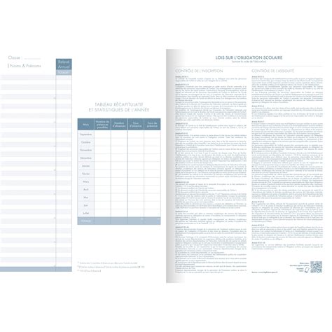 Registre D Appel Journalier Enseignant A Pages Mod Le D Tachable