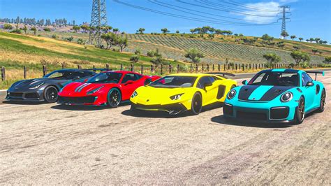 Ferrari 488 Pista Vs Lambo Aventador SV Vs Corvette C7 ZR1 Vs Porsche