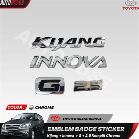 Jual Paket Komplit Emblem Sticker Logo Kijang Innova G Full