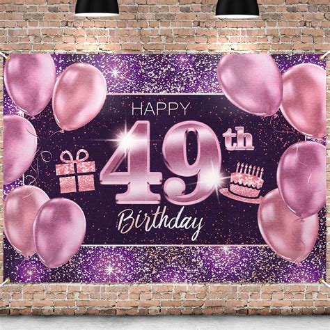 Amazon PAKBOOM Happy 49th Birthday Banner Backdrop 49 Birthday