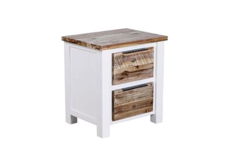 Christmas 2 Drawer Solid Acacia Wood Bedside Table