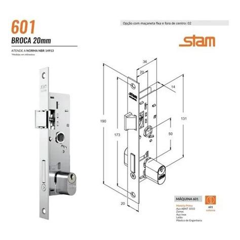 Fechadura Stam Perfil Estreita Externo Inox Submarino