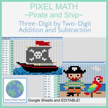 Pin On Addition And Subtraction Digital Pixel Art Math