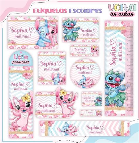 Arquivo Digital Stitch Menina Volta As Aulas Produtos Elo7