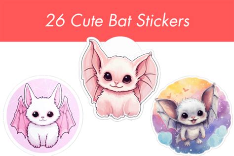 Cute Bat Stickers Graphic by hello2138 · Creative Fabrica