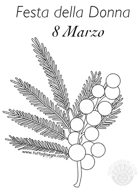 Disegno Mimosa Per La Festa Delle Donne TuttoDisegni