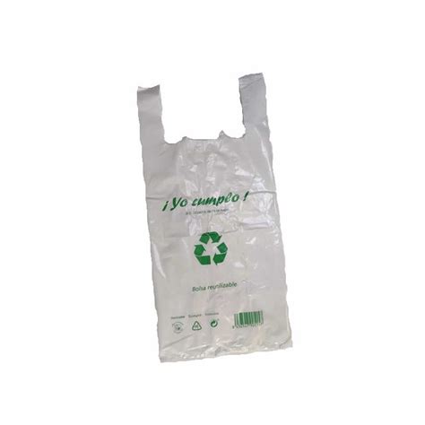 Bolsa Camiseta Reutilizable 42X55 G200 Yo Cumplo 2 Kg 70 Reciclada