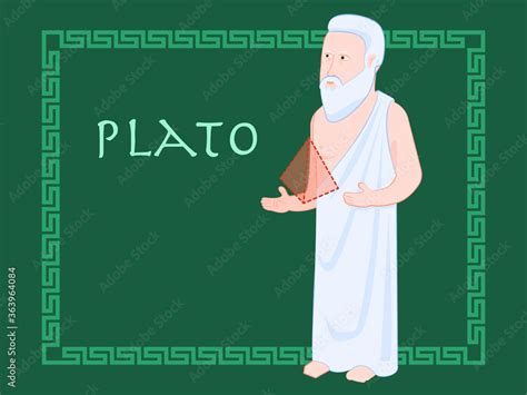 Cartoon ancient greek philosopher Plato. Philosophy, knowledge and ...