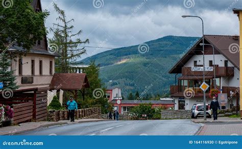 Main Street in Karpacz Town, Polish Winter Ski Resort. Editorial Image ...