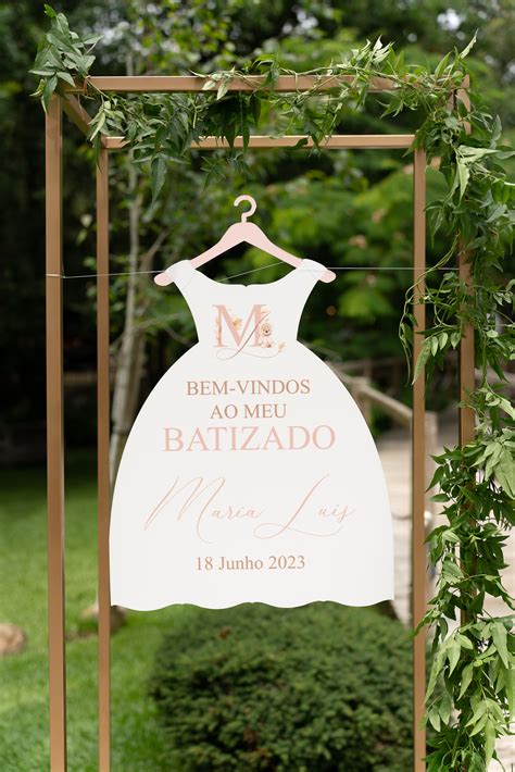 Placa Boas Vindas Batizado Vestido Miminhos Rita Catita