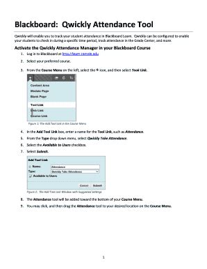 Fillable Online Blackboard Qwickly Attendance Tool Fax Email Print