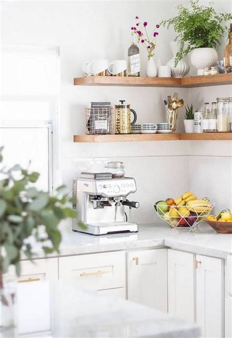 Brilliant Small Kitchen Open Shelving Slim Floating Shelf