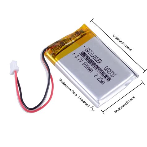 3 7V 600mAh 602535 JST1 0 3p Rechargeable Lithium Li Ion Polymer