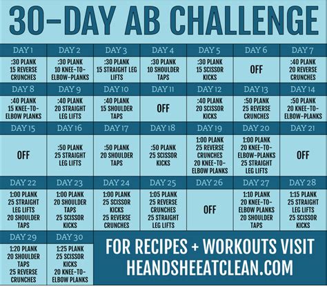 30-Day Ab Fitness Challenge — He & She Eat Clean | Healthy Recipes ...