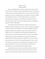 Argumentive Essay Same Sex Marriage Docx Argumentive Essay Same Sex