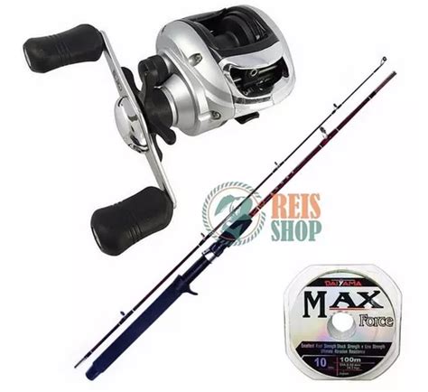 Kit Pesca Carretilha Marine Sports Arena Vara 25lb Linha