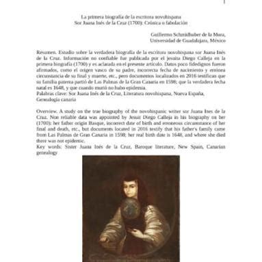 Investiga la biografía de Sor Juana Inés de la Cruz y sus principales