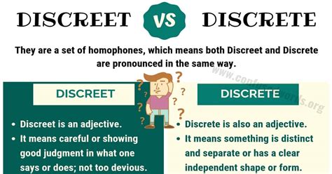 Discreet Vs Discrete How To Use Discrete Vs Discreet In Sentences Confused Words