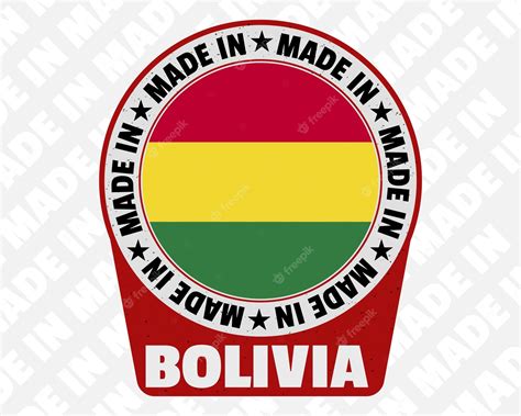 Hecho En Bolivia Vector Insignia Icono Aislado Con Diseño De Signo De