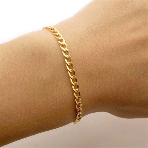 10k Yellow Gold 3 7mm Cuban Curb High Polished Bracelet 7 WJD