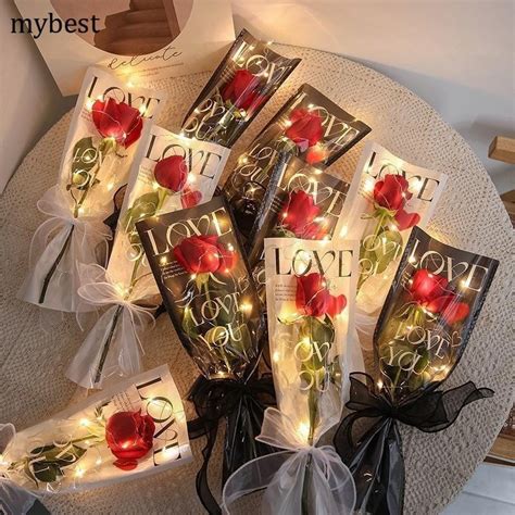 New 50pcs Single Rose Sleeves Flower Wrapping Bag Bouquet Packaging