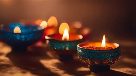 Premium AI Image | Happy Diwali Clay Diya lamps lit during Diwali ...