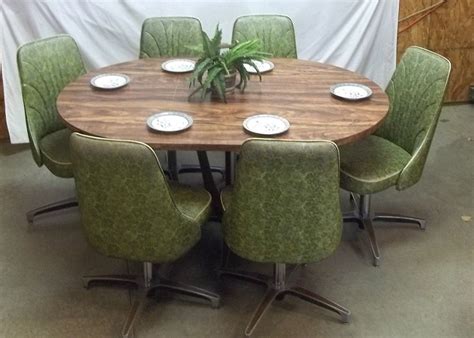 Chromcraft Table 6 Chairs Mid Century 60s 70s Green Dining Room Dinette