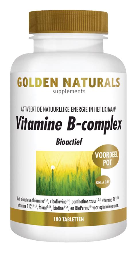 Vitamine B Complex Bioactief Golden Naturals 180 Tabletten Nova Vitae