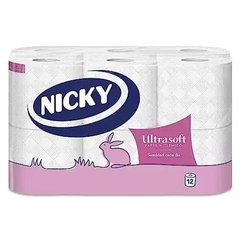 Paquete De Rollos Papel Higi Nico Hojas De Capas Nicky Ultrasoft