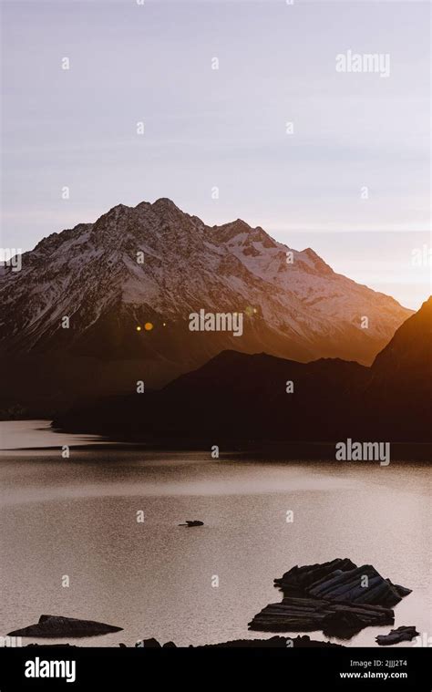 Tasman Lake Sunrise - Mount Cook National Park - New Zealand Stock Photo - Alamy