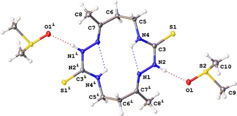 View of a molecular X-ray structure of the DMSO solvate of 6 (6·2DMSO ...