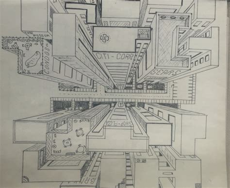 Birds Eye View Street Scene Bird S Eye View Drawing Perspective Art