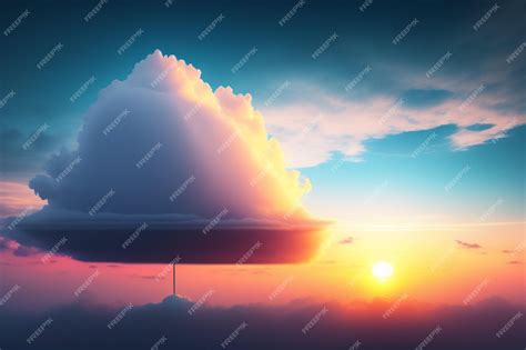 Premium Photo | A cloud that is on a sunset background