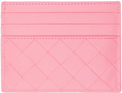 Bottega Veneta Pink Intrecciato Card Holder SSENSE Canada