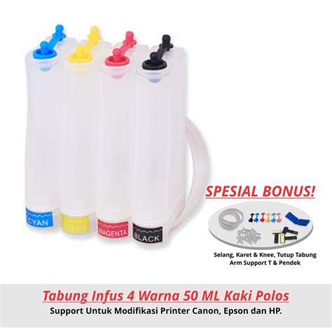 Jual Tabung Infus Ink Tank Modifikasi 4 Warna 50ML Kaki Polos Shopee