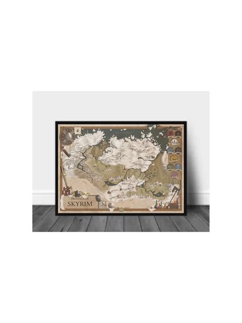 Skyrim Map Poster, the Elder Scrolls Poster Map - Etsy