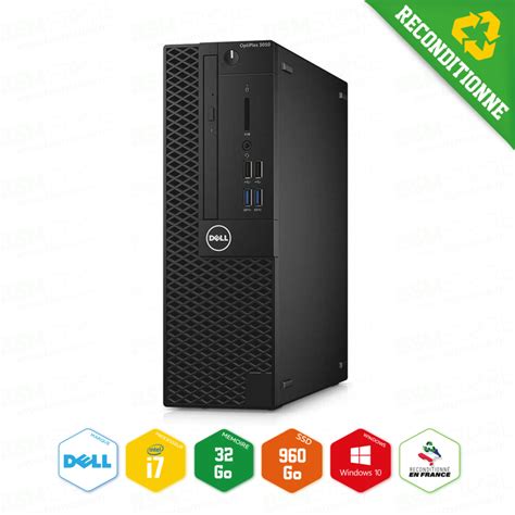 Dell Optiplex 3050 Sff I7 6ème 32go 960ssd Win10pro Clé Wifi Reconditionné