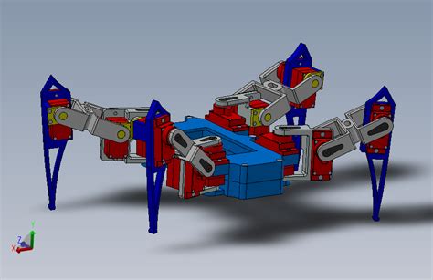 四足蜘蛛机器人solidworks 2017模型图纸下载 懒石网