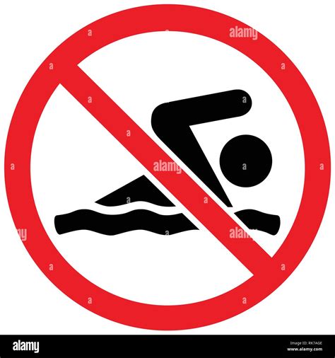 No Swimming Sign Warning Sign Stock Vector Image Art Alamy